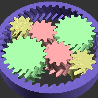 Fidget bánh răng hành tinh 2 sun gear (Binary Sun Gear Fidget)