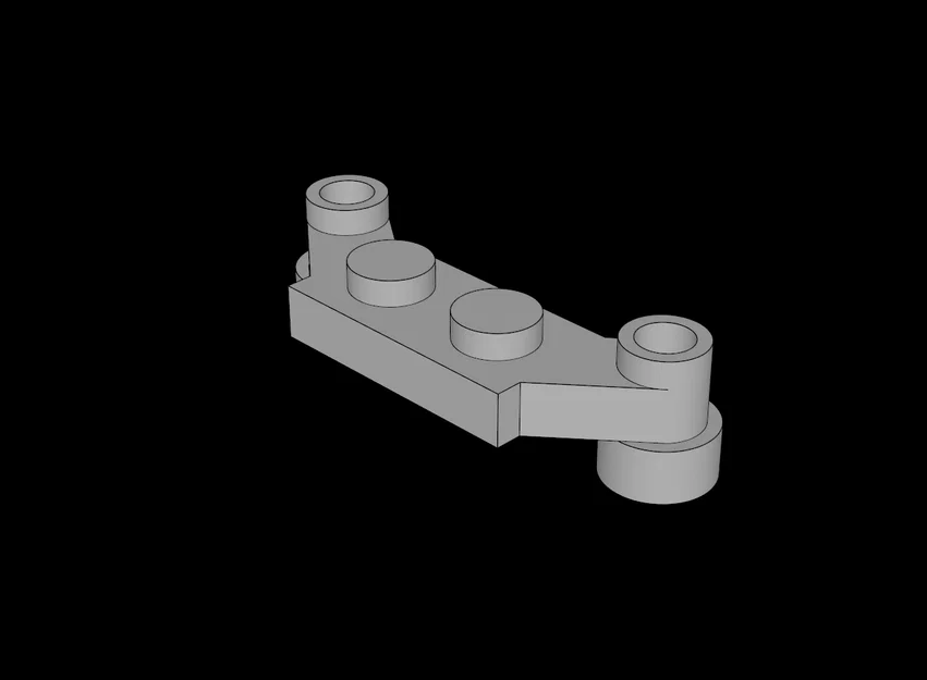 Mô hình Lego Plate 1x4 Offset in 3D tương thích cao - Image 1