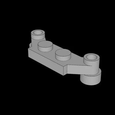 Mô hình Lego Plate 1x4 Offset in 3D tương thích cao