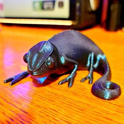 Mô hình chú tắc kè hoa mắt to Big Eyes Chameleon in 3D siêu dễ thương