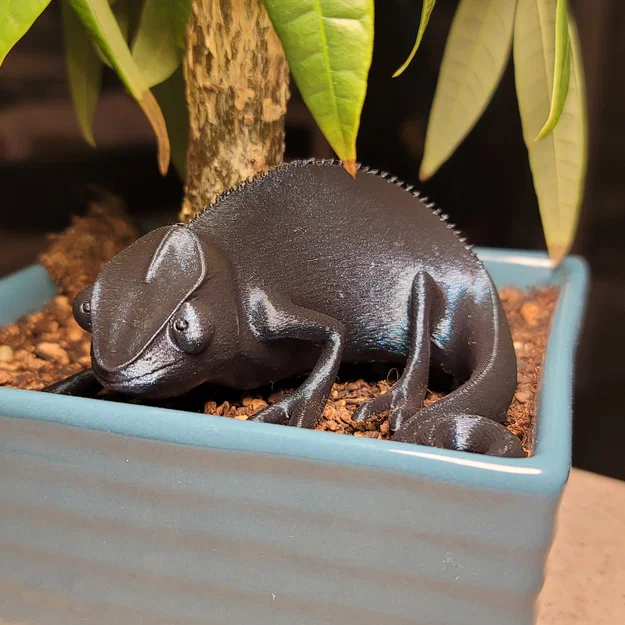 Mô hình chú tắc kè hoa mắt to Big Eyes Chameleon in 3D siêu dễ thương - Image 3