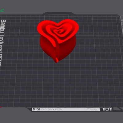 Mẫu in 3D Bông hồng trái tim Valentine (San Valentine Rose) tuyệt đẹp