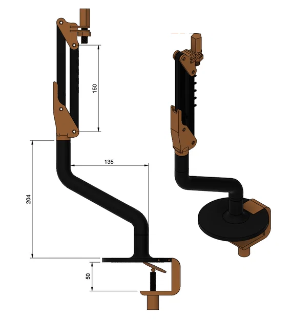 Giá đỡ arm tablet/điện thoại chỉnh 4 trục (4-axis adjustable) - Image 2