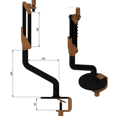 Giá đỡ arm tablet/điện thoại chỉnh 4 trục (4-axis adjustable)