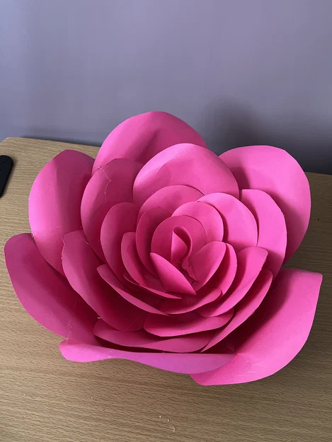 Mẫu Khuôn Hoa Hồng Giấy (Paper Rose Template) - Image 1