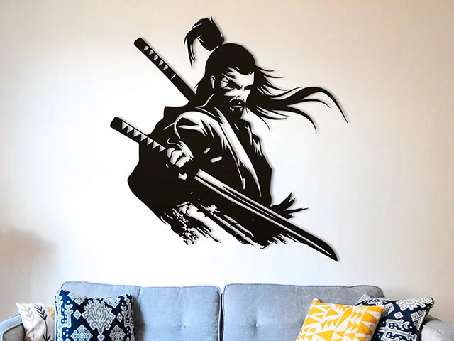 Mẫu in 3D trang trí tường Võ sĩ Samurai mù (Blind Samurai) nghệ thuật - Image 1