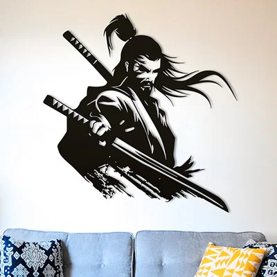 Mẫu in 3D trang trí tường Võ sĩ Samurai mù (Blind Samurai) nghệ thuật