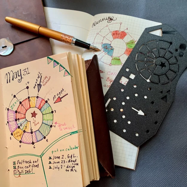 Template Spiral Time Tracker cho bullet journal, planner, v.v. - Image 1