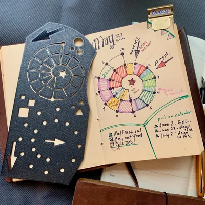 Template Spiral Time Tracker cho bullet journal, planner, v.v.