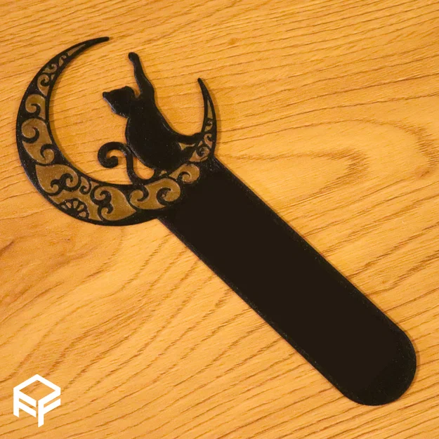 Bookmark Mèo trên Trăng v2 - 2 màu - Image 1