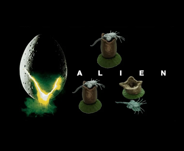 Mô hình 3D Alien Egg và Facehugger Xenomorph chi tiết cực đẹp - Image 1