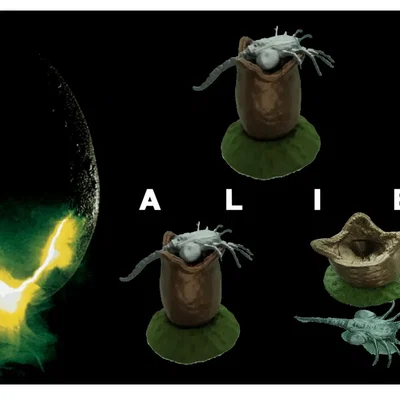 Mô hình 3D Alien Egg và Facehugger Xenomorph chi tiết cực đẹp