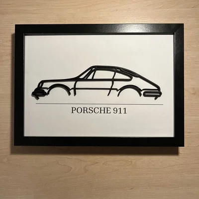 Mô hình trang trí tường 3D Porsche 911 cực chất cho người mê xe