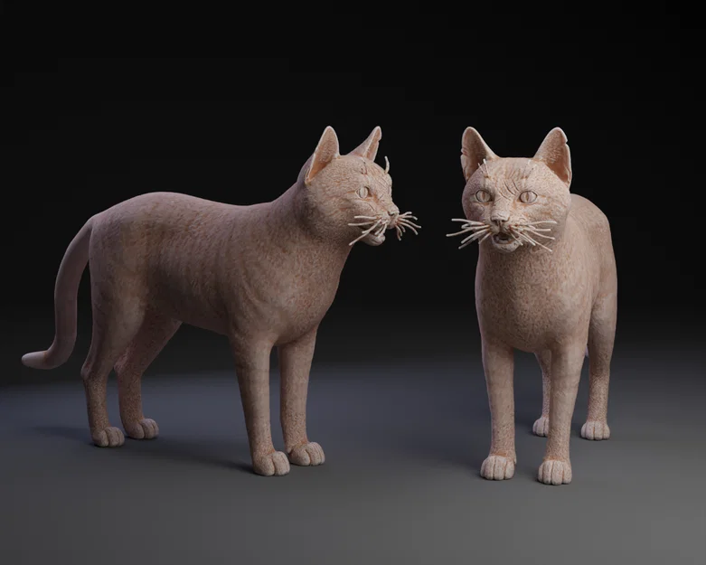 Mô hình chú mèo hoang Stray Cat chi tiết sắc nét để in 3D - Image 1