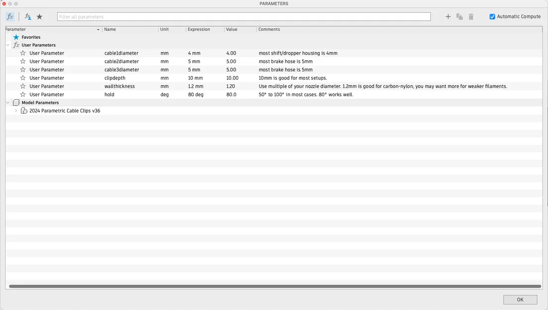 Kẹp giữ cable housing xe đạp tối giản (Parametric) - Image 3