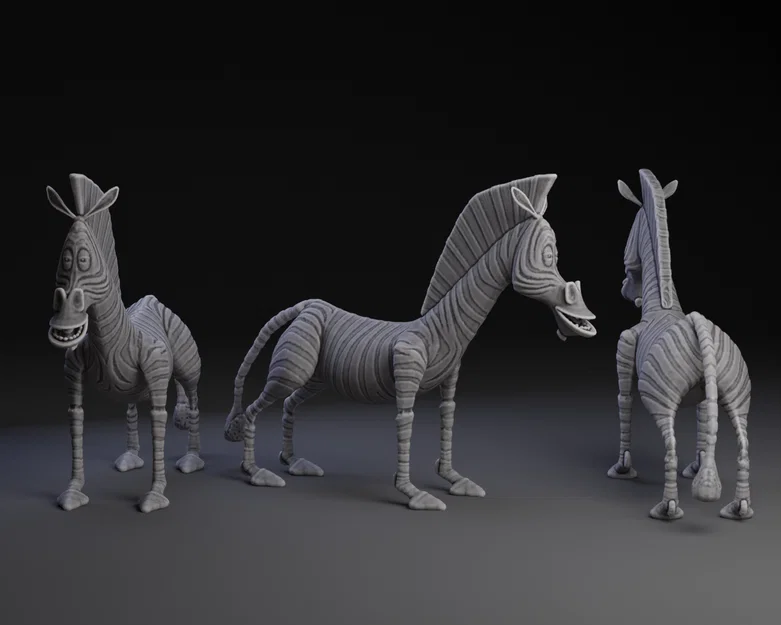 Mô hình 3D Marty chú ngựa vằn Madagascar cực chất để in 3D - Image 1