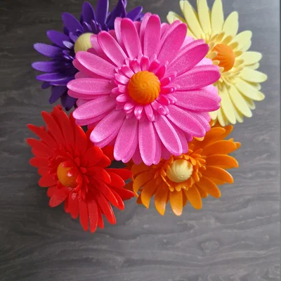 Bó hoa Gerbera nhiều màu kèm bình cắm