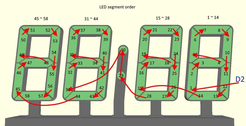 Đồng hồ LED 7 đoạn (ESP8266 + WS2812b) thông minh - Image 6
