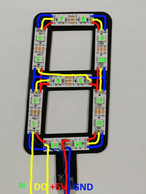 Đồng hồ LED 7 đoạn (ESP8266 + WS2812b) thông minh - Image 7