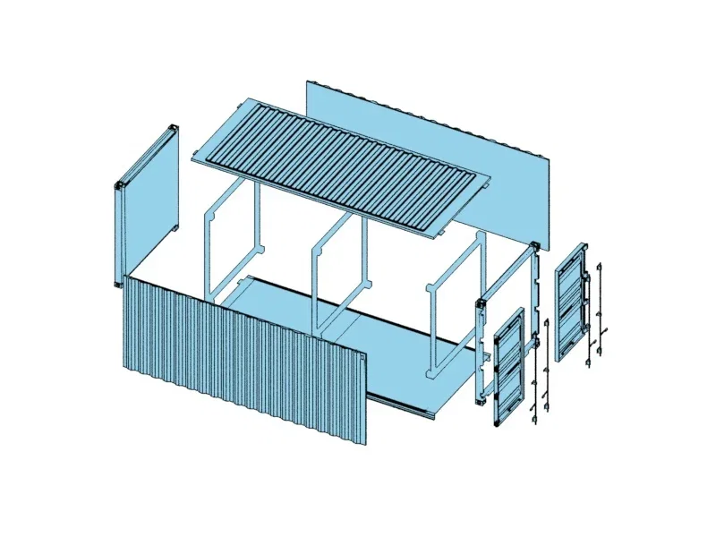 Mô hình Container 20ft tỉ lệ 1/24 - File in 3D lắp ghép chi tiết - Image 1
