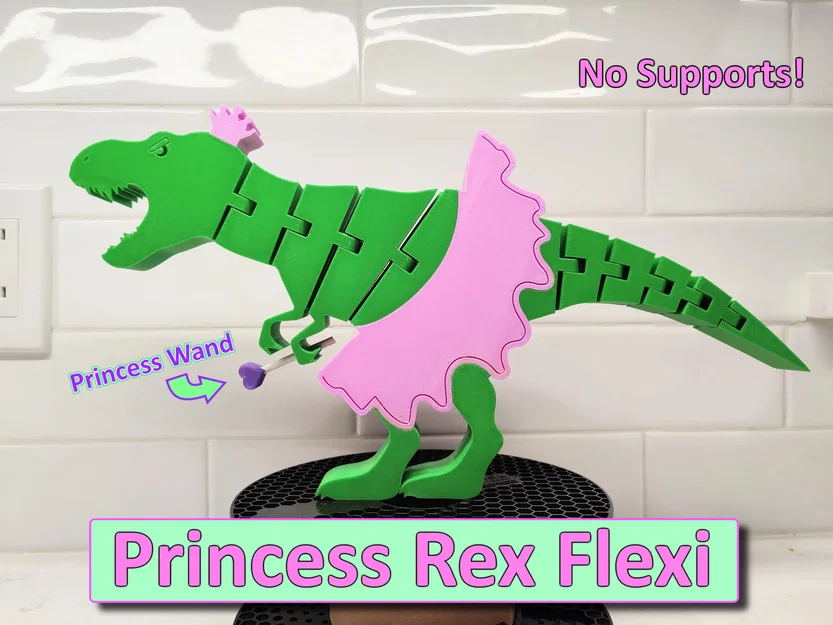Princess Rex Flexi Dino – Khủng long T-Rex công chúa uốn dẻo - Image 1