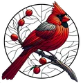HueForge Stained Glass Cardinal – Tranh kính 2 phần (HueForge) - Thumbnail 2