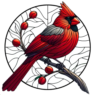 HueForge Stained Glass Cardinal – Tranh kính 2 phần (HueForge)