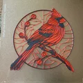 HueForge Stained Glass Cardinal – Tranh kính 2 phần (HueForge) - Thumbnail 4
