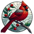 HueForge Stained Glass Cardinal – Tranh kính 2 phần (HueForge) - Thumbnail 5