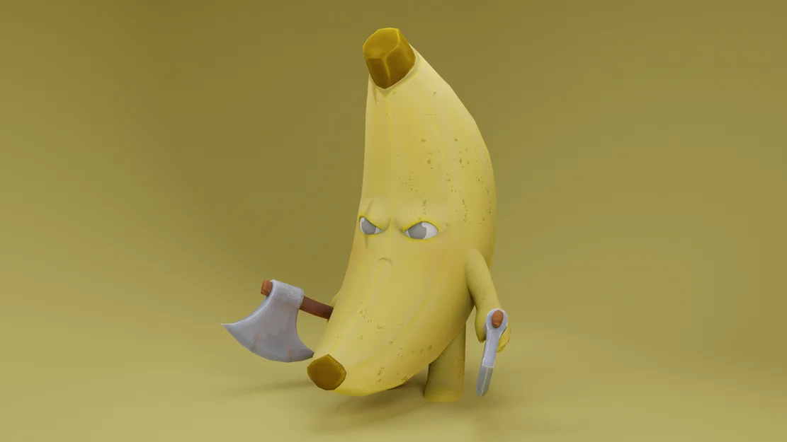 Mô hình 3D Chuối chiến binh (Banana Warrior) cực ngầu - Image 1