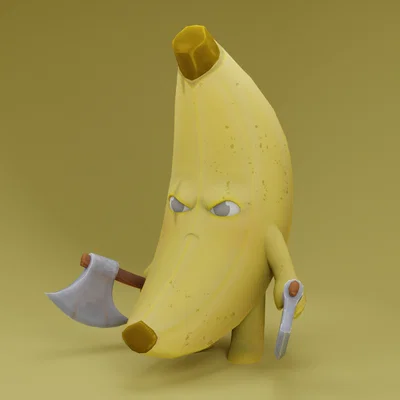 Mô hình 3D Chuối chiến binh (Banana Warrior) cực ngầu