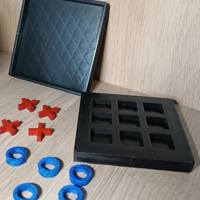 Bộ trò chơi cờ ca-rô Tic-Tac-Toe in 3D kèm hộp đựng gọn gàng