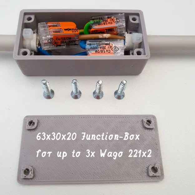 Hộp nối điện dẹt để nối 2 dây cáp (Flat connection box for 2-cable connection) - Image 1