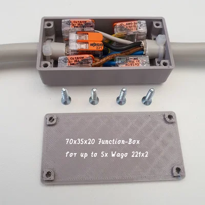 Hộp nối điện dẹt để nối 2 dây cáp (Flat connection box for 2-cable connection)