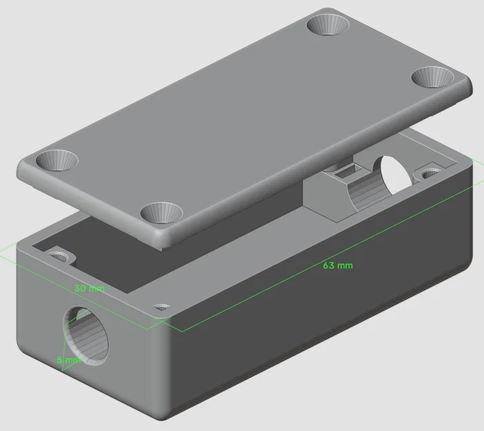 Hộp nối điện dẹt để nối 2 dây cáp (Flat connection box for 2-cable connection) - Image 5