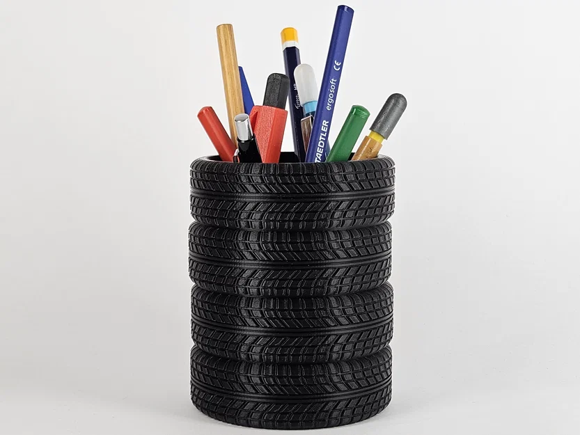 Ống Cắm Bút Chồng Lốp Xe (Tyre Stack Pen Holder) - Image 1