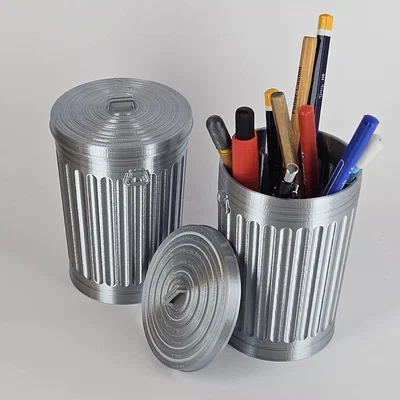 Hộp đựng bút để bàn thiết kế thùng rác vintage độc đáo