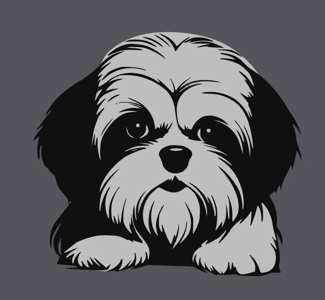 Mẫu tranh treo tường hình chú chó Shi Tzu 3D siêu đáng yêu - Image 1