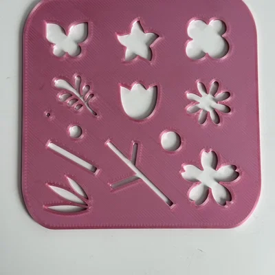 Khuôn vẽ hình hoa lá (Flower Stencil) in 3D tiện lợi cho bé và mọi người