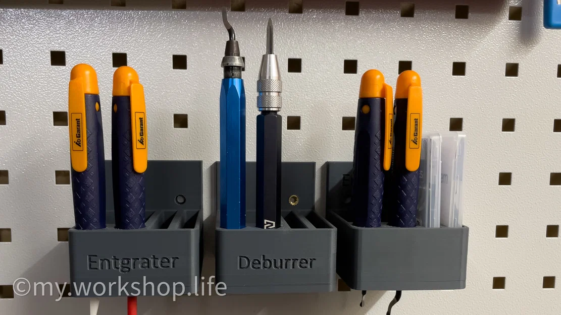 Giá treo Deburrer cho Skadis hoặc pegboard Garant/Holex, kèm ngăn lưỡi dự phòng - Image 1