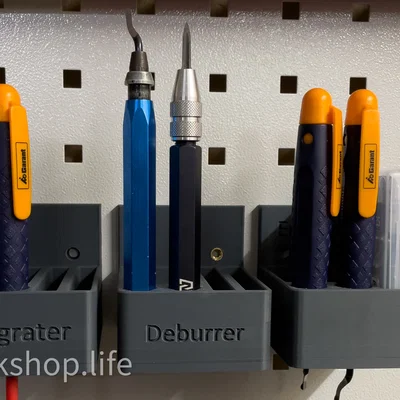 Giá treo Deburrer cho Skadis hoặc pegboard Garant/Holex, kèm ngăn lưỡi dự phòng