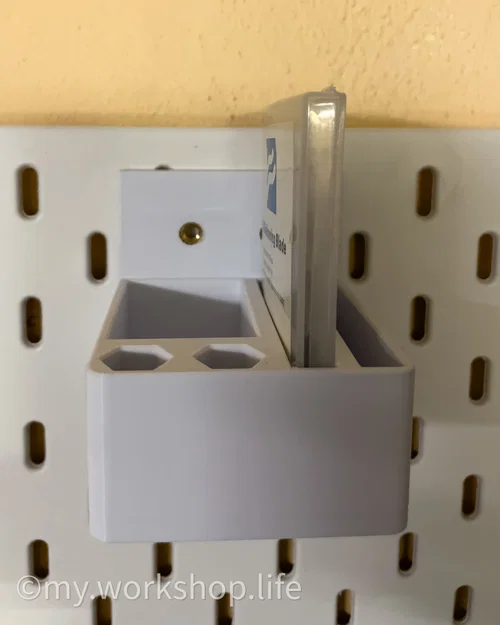 Giá treo Deburrer cho Skadis hoặc pegboard Garant/Holex, kèm ngăn lưỡi dự phòng - Image 2