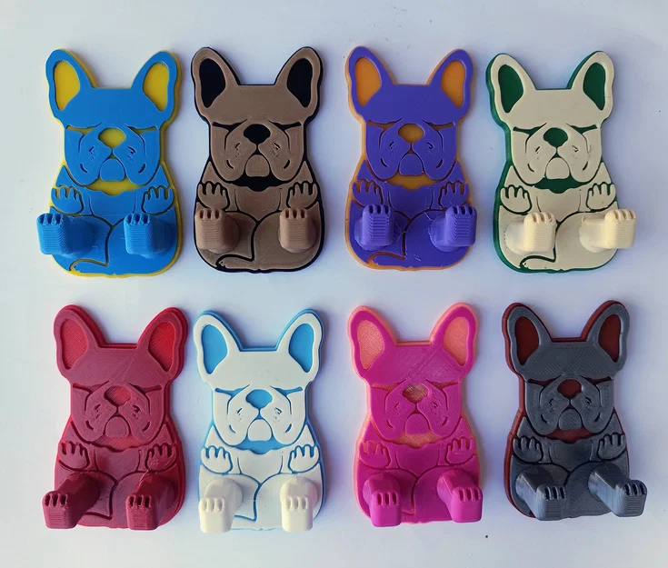 Mẫu in 3D móc treo chìa khóa hình chú chó Bulldog dễ thương - Image 1