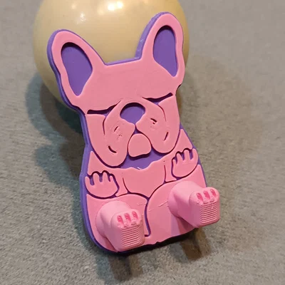 Mẫu in 3D móc treo chìa khóa hình chú chó Bulldog dễ thương