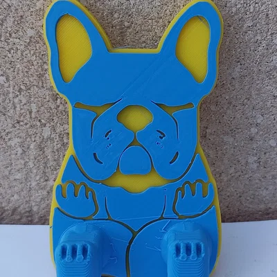 Mẫu in 3D móc treo chìa khóa hình chú chó Bulldog dễ thương