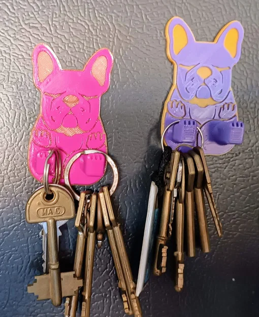 Mẫu in 3D móc treo chìa khóa hình chú chó Bulldog dễ thương - Image 6