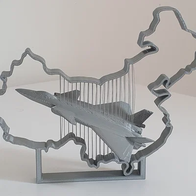 China Chengdu J-20 - String Art - 歼-20