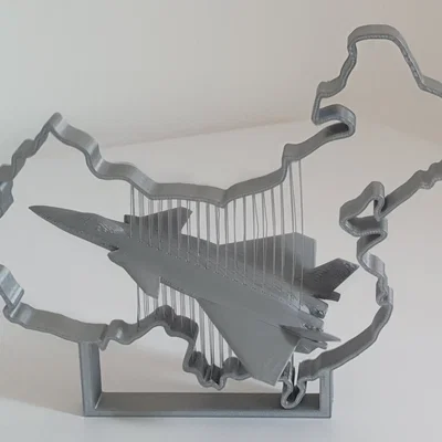 China Chengdu J-20 - String Art - 歼-20