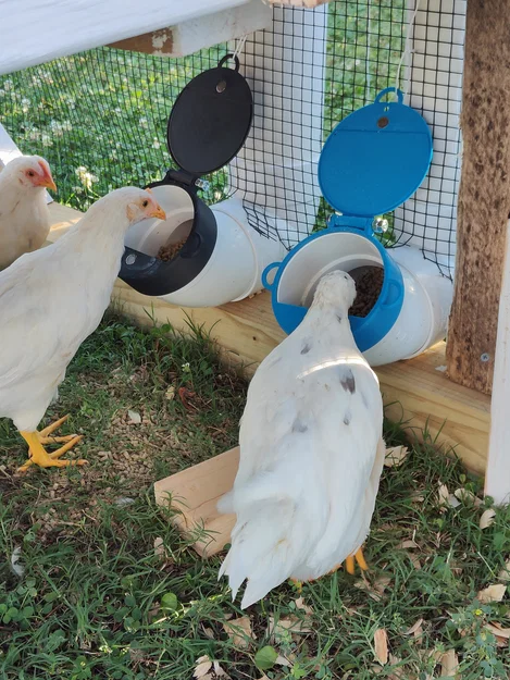 Nắp máng ăn gà PVC – Bản lề (Hinged Lid) - Image 1