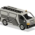 Xe Van Utility Màu Vàng Có Chuyển Động (Yellow Utility Van with Movements) - Thumbnail 2